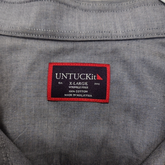 Men's Blue Untuck It Shirt, XL - Picture 3 of 3